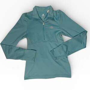 Adidas Women’s Quarter Zip Pullover XS Blue Long Sleeve Athletic Top